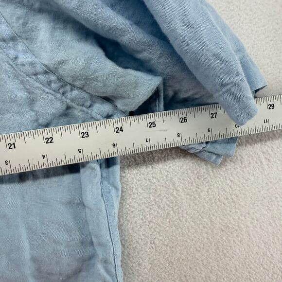 Vintage Ralph Lauren Shirt Men's large Linen Caldwell Loop Collar Camp Pony 90s - Picture 6 of 11